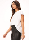 Kiki Ruched Shoulder Washed Tee