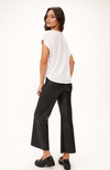 Kiki Ruched Shoulder Washed Tee