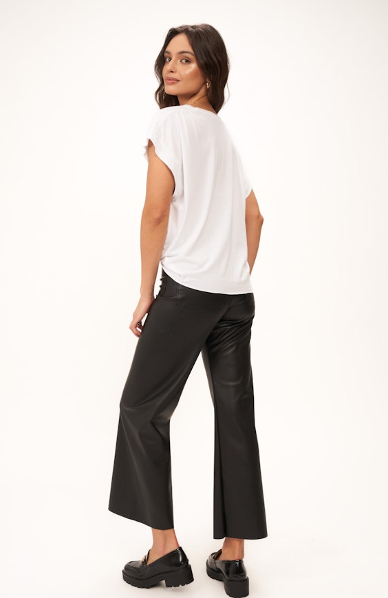 Kiki Ruched Shoulder Washed Tee