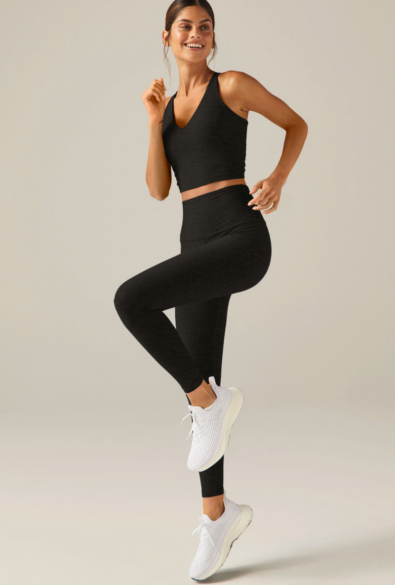 Beyond Yoga High Waist Midi Legging Black White Spacedye SD3243 - Free  Shipping at Largo Drive