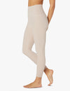 Side view of the Beyond Yoga Spacedye High Waist Midi Legging in Silver Mist