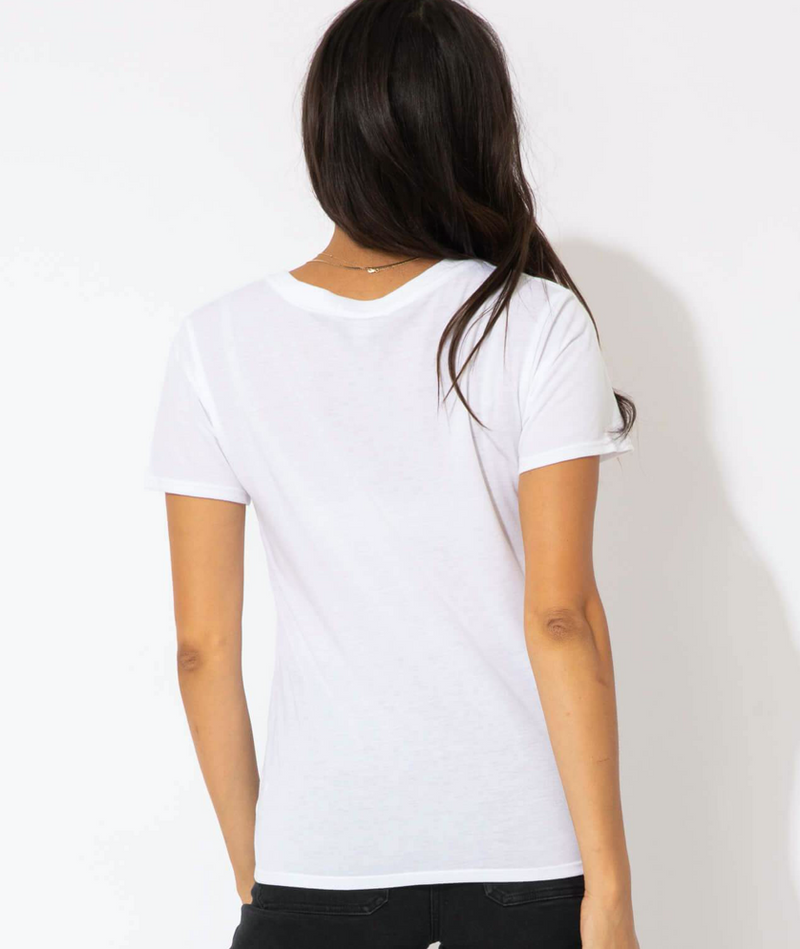 Back view of the Sub_Urban Riot Frankie V Neck Tee in White