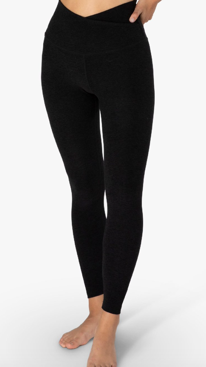 Beyond Yoga Spacedye At Your Leisure High Waisted Midi Legging in Darkest Night