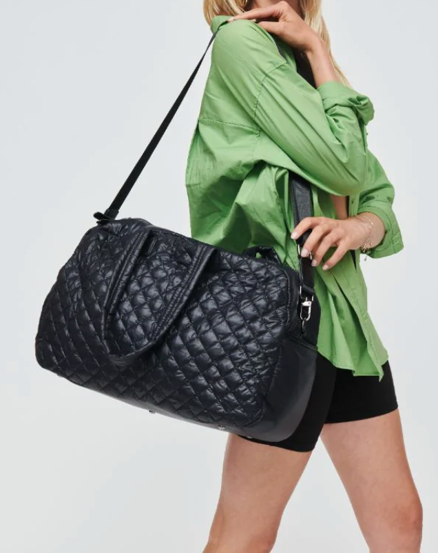 Travel Jimmy Quilted Duffle Bag in Black | MZ Wallace