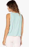 Back view of the Beyond Yoga Featherweight Balanced Muscle Tank in Aqua Mint