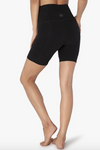 Additional back view of the the Beyond Yoga Spacedye Biker Short in Darkest Night