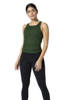 VIMMIA Serenity Scrunch Side Tank in Emerald Green